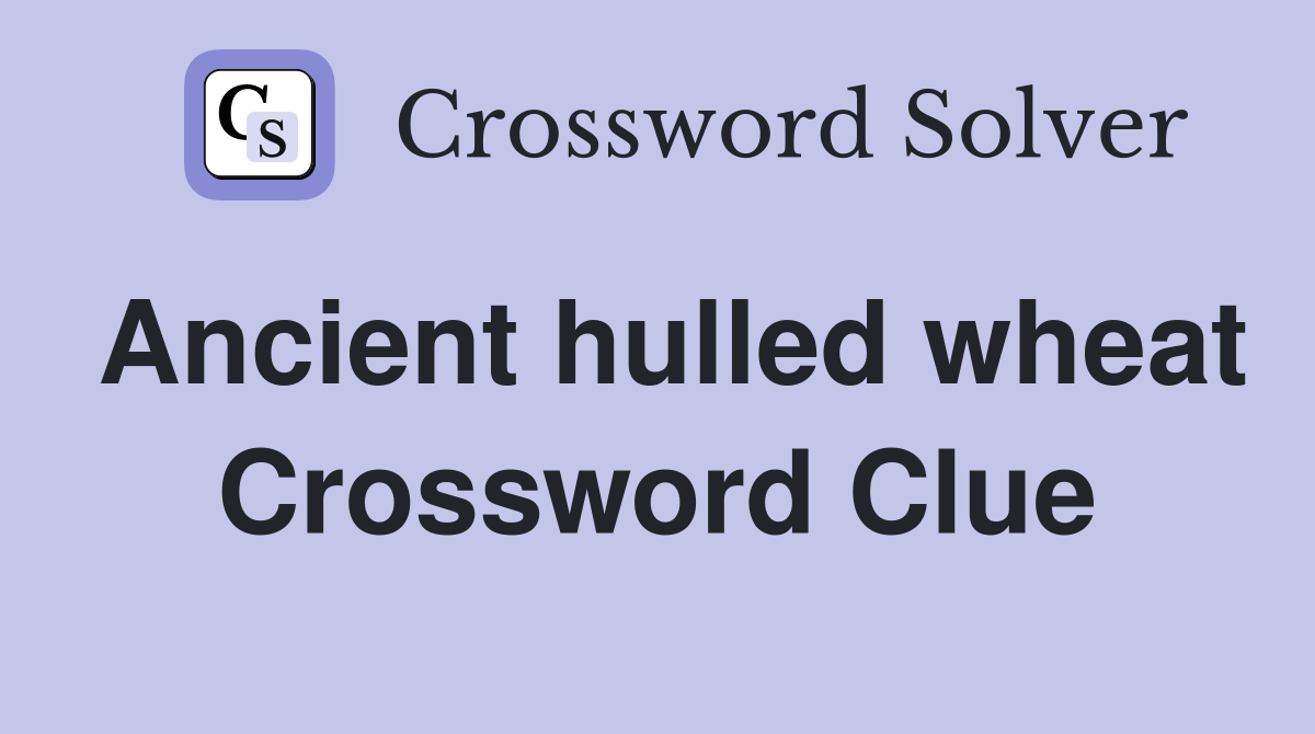 Ancient hulled wheat Crossword Clue