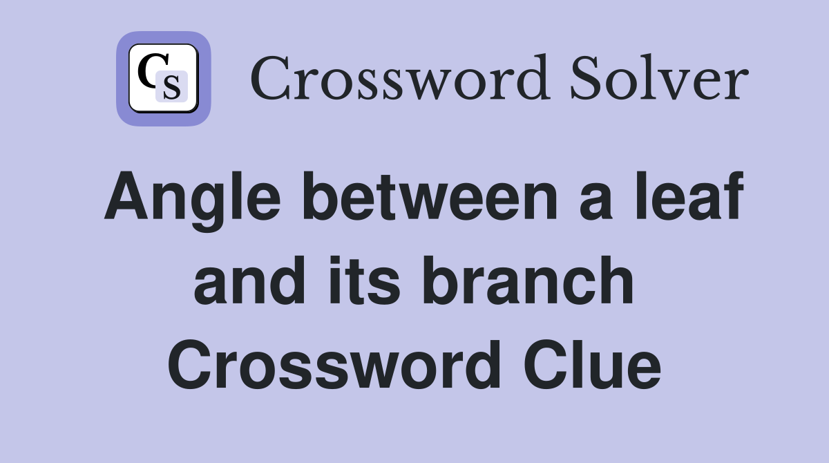 Angle between a leaf and its branch Crossword Clue