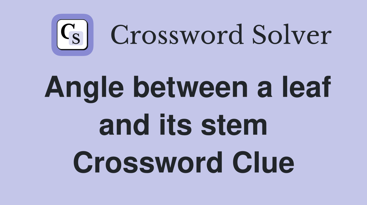 Angle between a leaf and its stem Crossword Clue