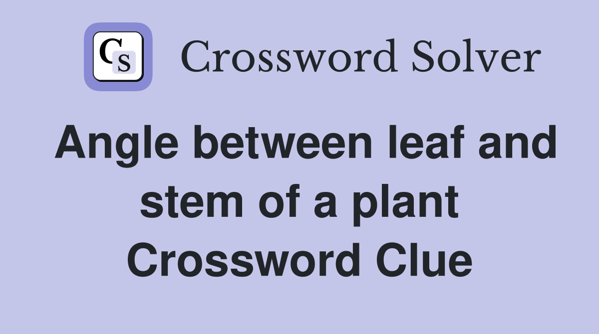 Angle between leaf and stem of a plant Crossword Clue