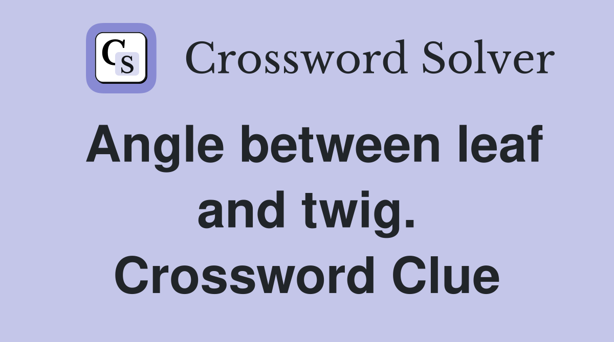 Angle between leaf and twig. Crossword Clue