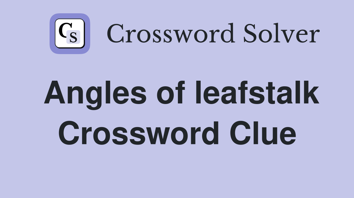 Angles of leafstalk Crossword Clue