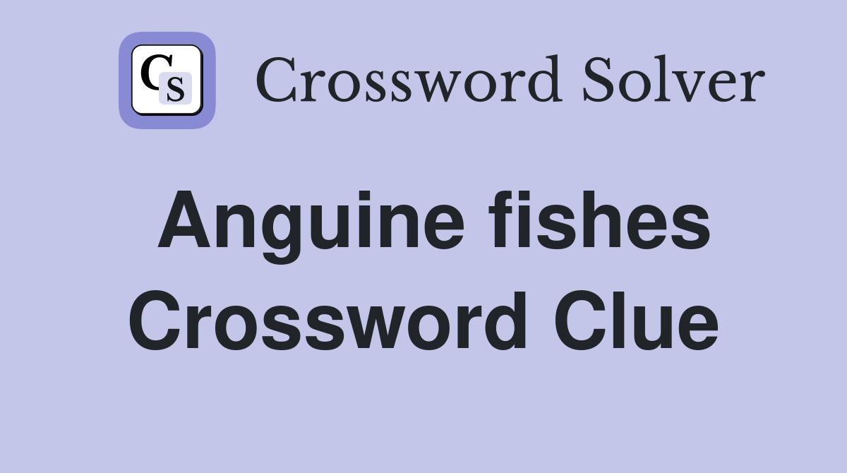 Anguine fishes Crossword Clue