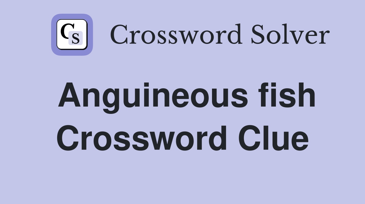 Anguineous fish Crossword Clue