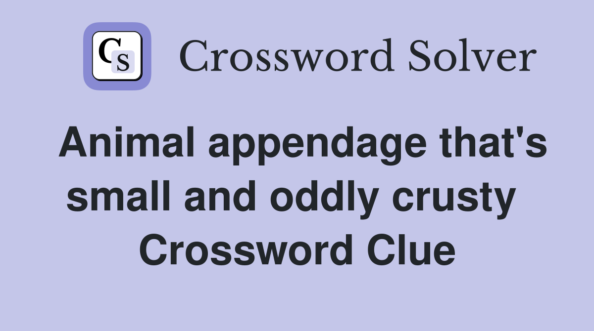 Animal appendage that's small and oddly crusty  Crossword Clue