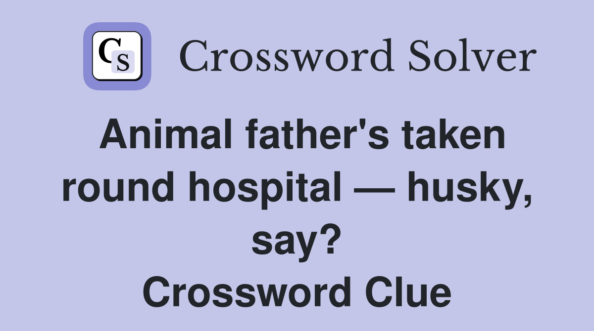 Animal father's taken round hospital — husky, say? Crossword Clue