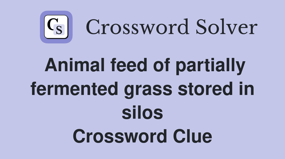 Animal feed of partially fermented grass stored in silos Crossword Clue