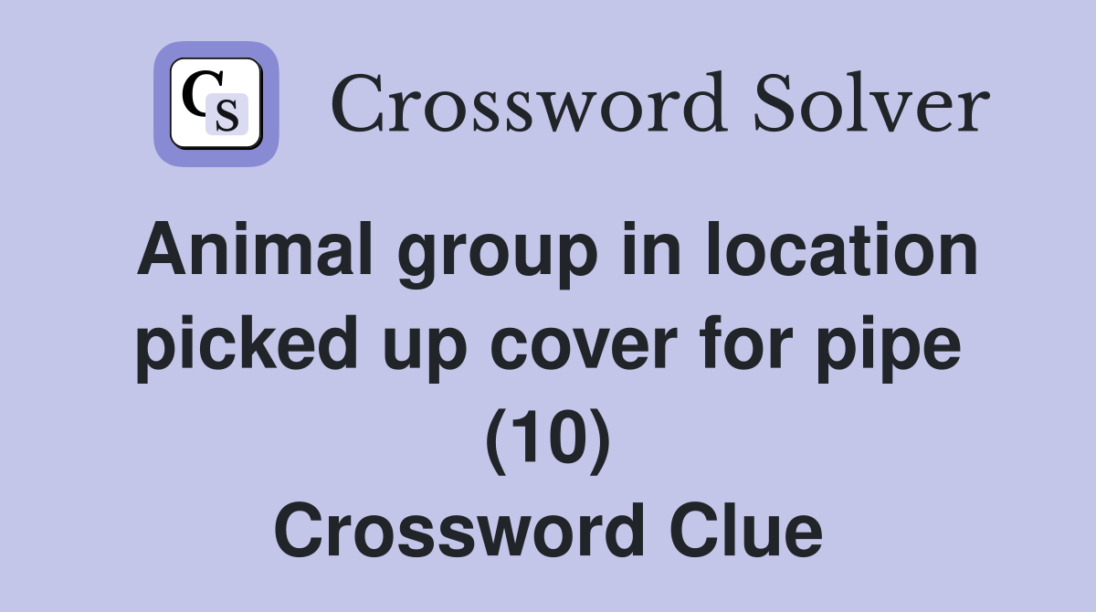Animal group in location picked up cover for pipe (10) Crossword Clue