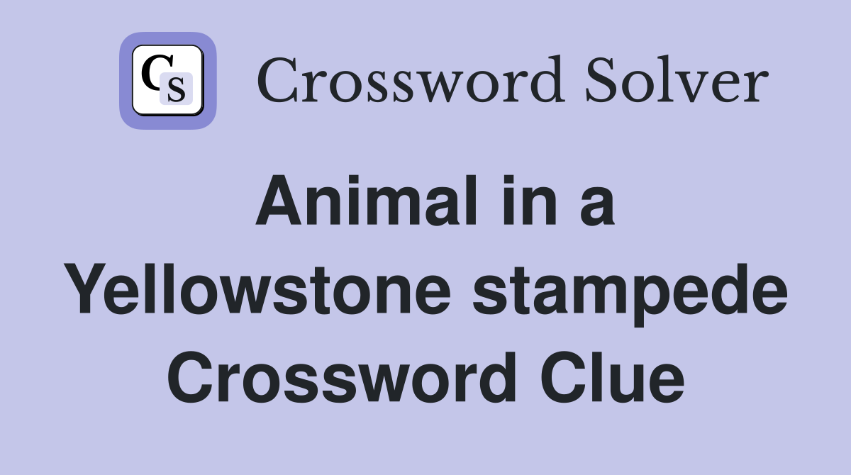 Animal in a Yellowstone stampede Crossword Clue