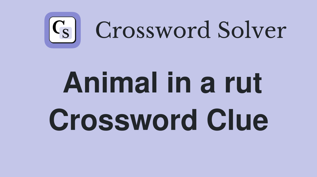 Animal in a rut Crossword Clue
