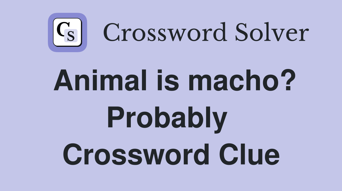Animal is macho? Probably  Crossword Clue