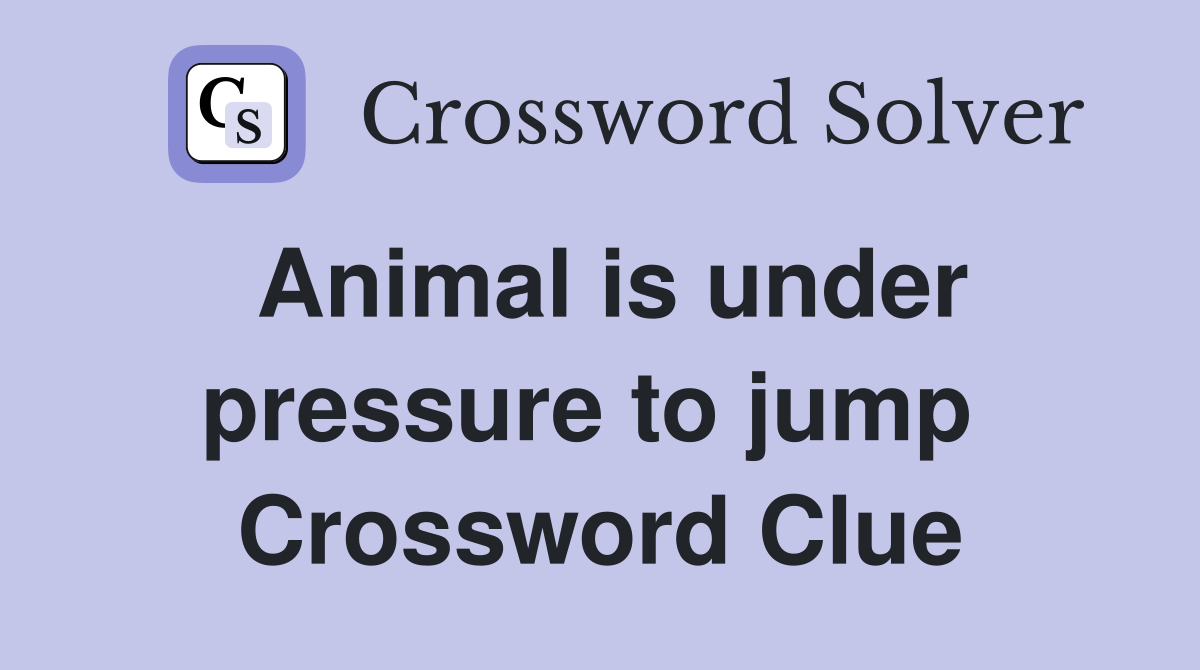 Animal is under pressure to jump  Crossword Clue