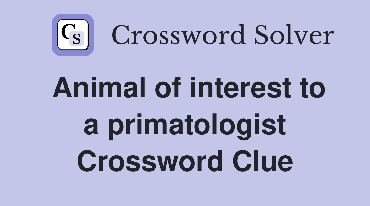 Animal of interest to a primatologist Crossword Clue