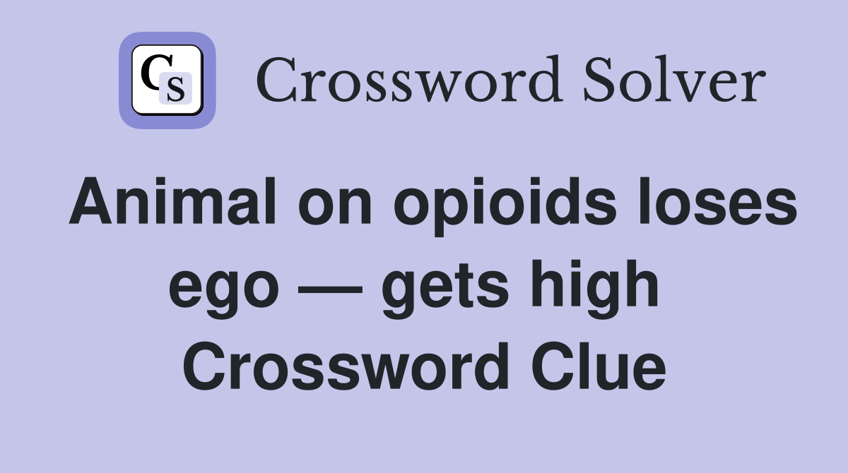 Animal on opioids loses ego — gets high  Crossword Clue