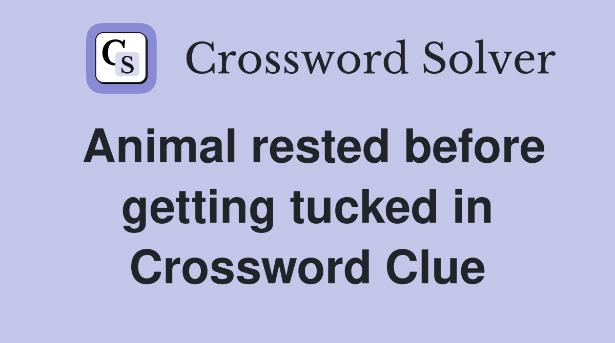 Animal rested before getting tucked in Crossword Clue