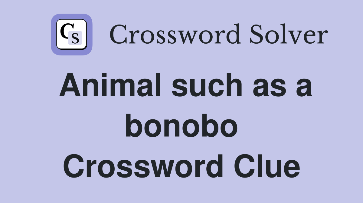 Animal such as a bonobo Crossword Clue