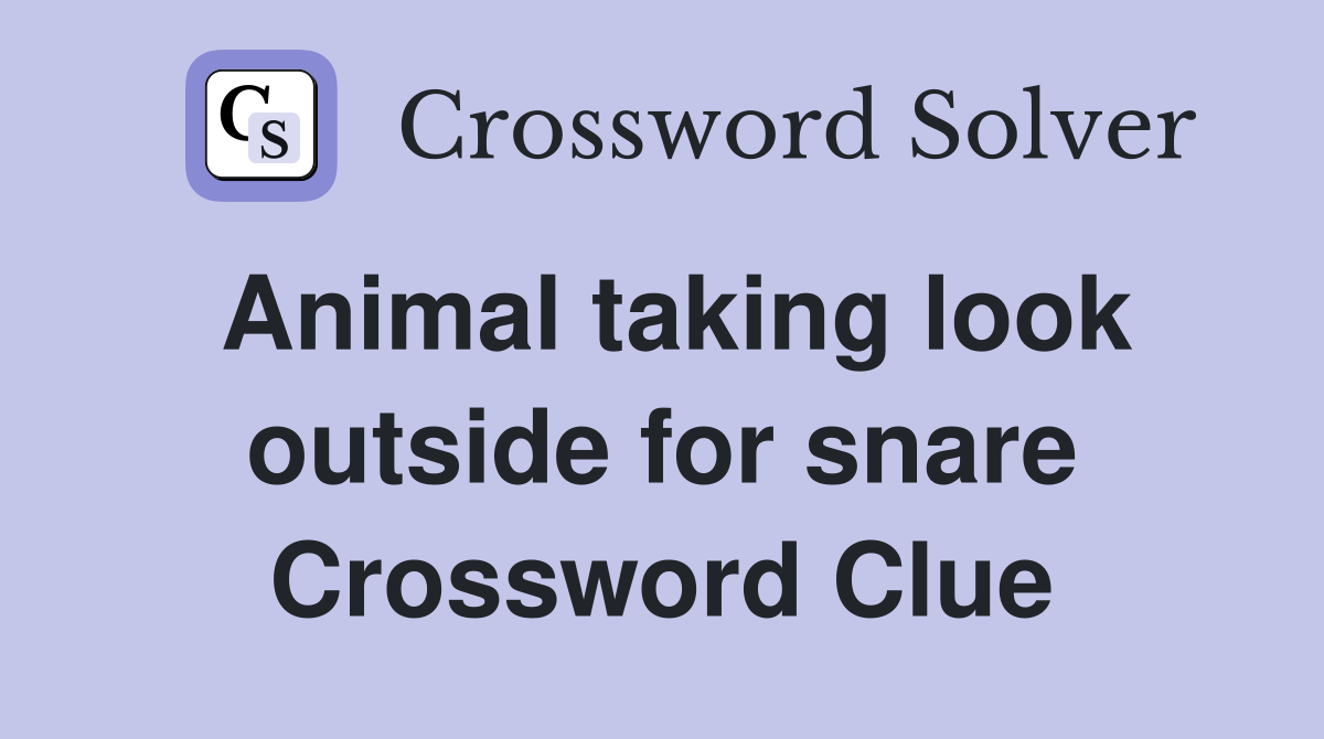 Animal taking look outside for snare Crossword Clue
