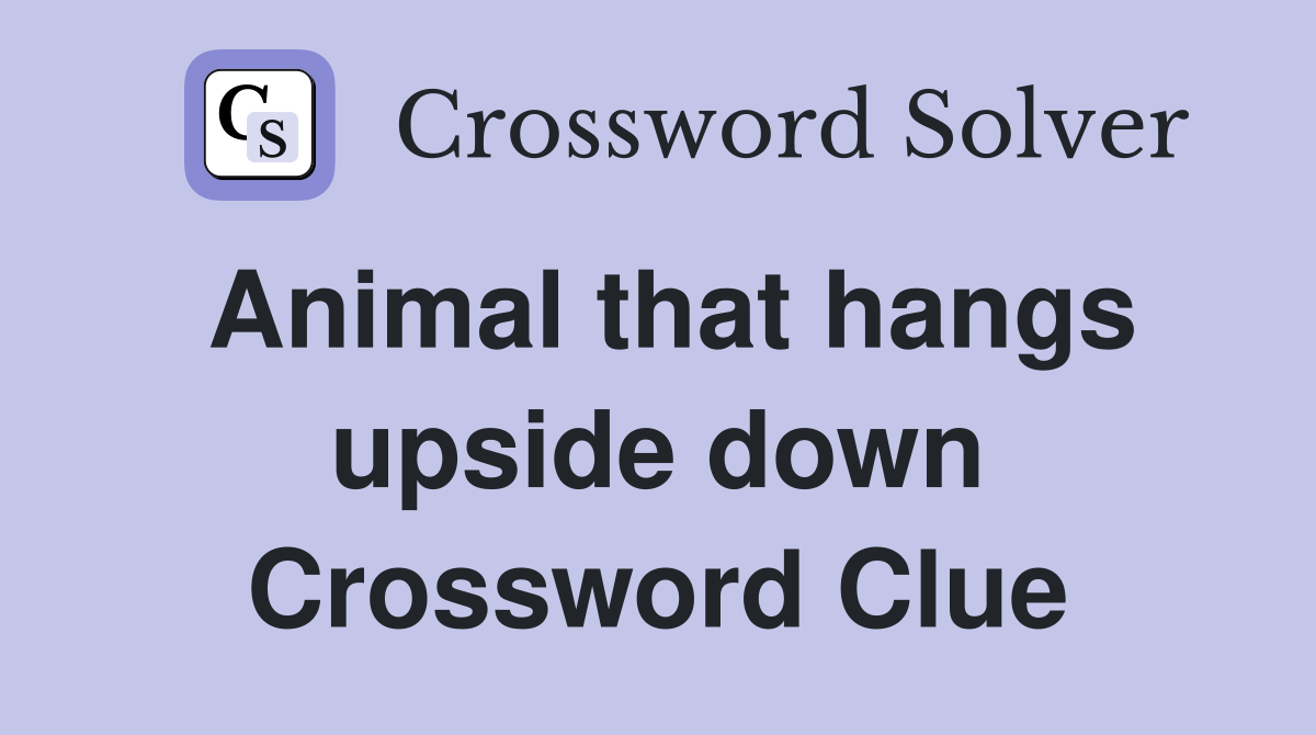 Animal that hangs upside down Crossword Clue