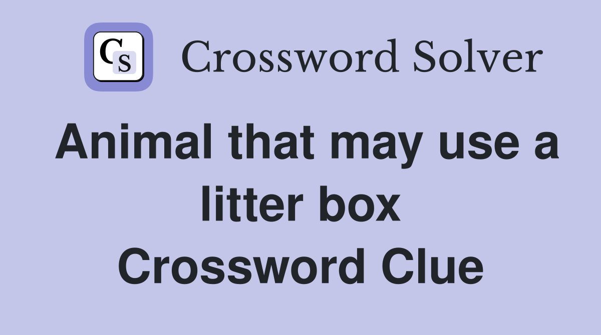 Animal that may use a litter box Crossword Clue