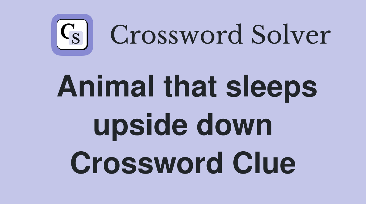 Animal that sleeps upside down Crossword Clue