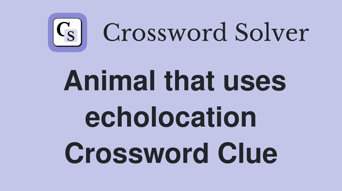 Animal that uses echolocation Crossword Clue