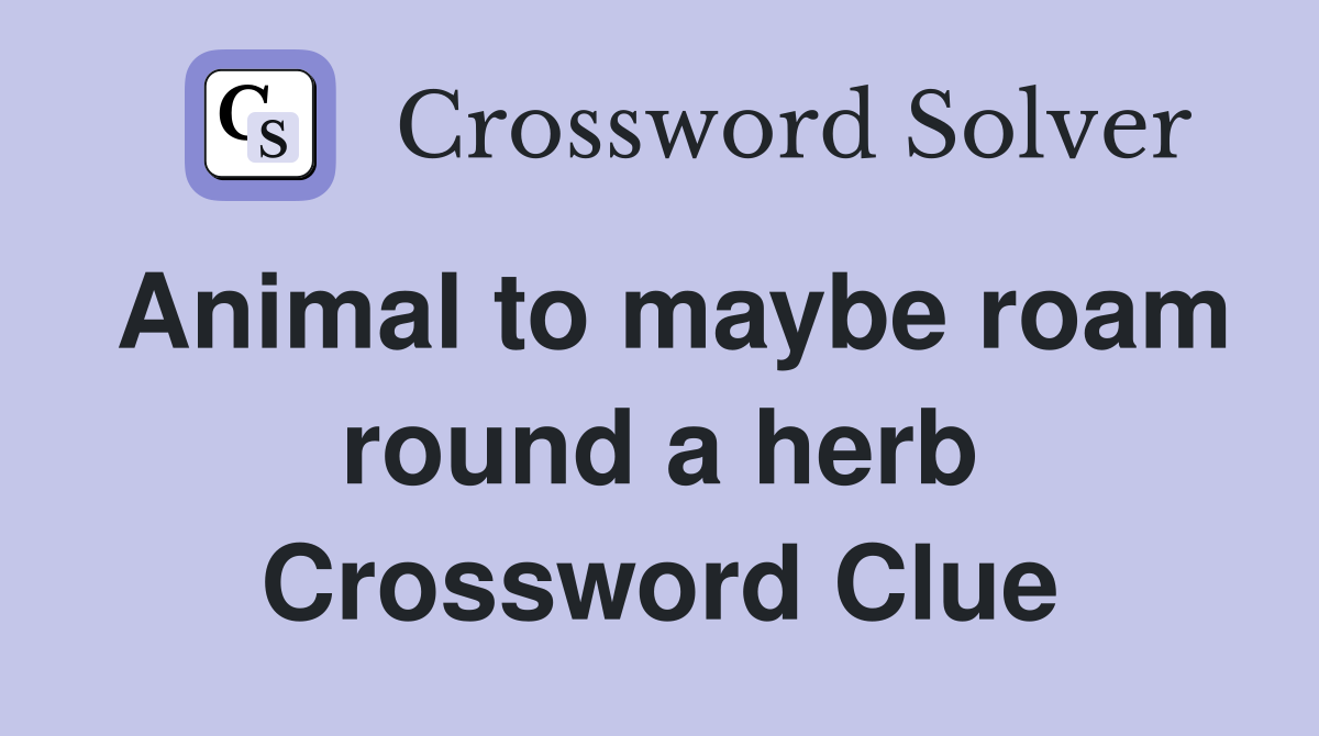 Animal to maybe roam round a herb Crossword Clue