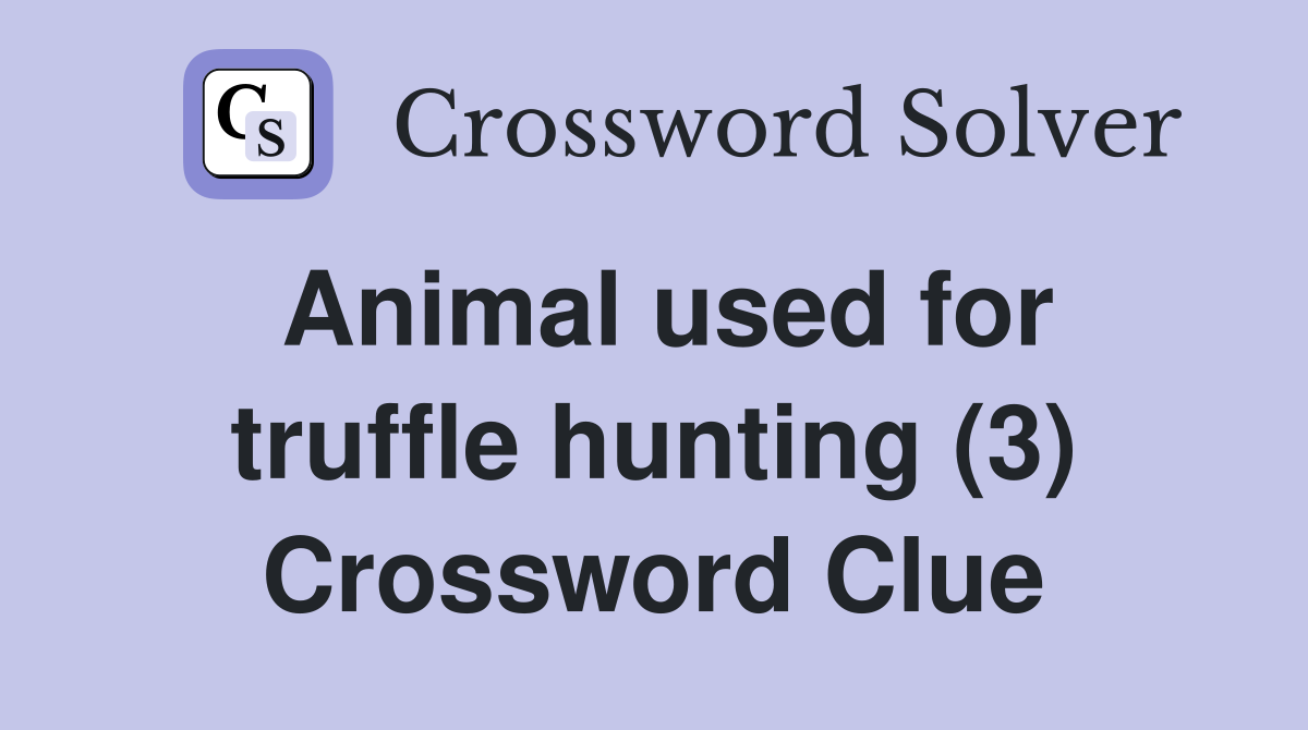 Animal used for truffle hunting (3) Crossword Clue