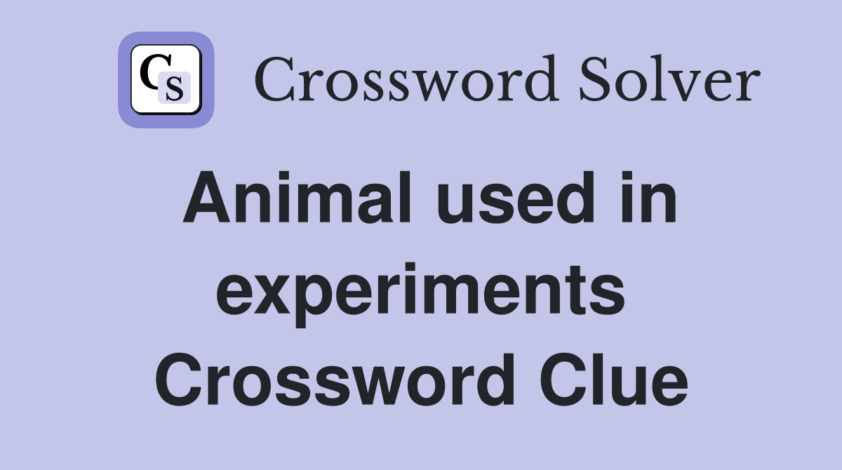 Animal used in experiments Crossword Clue