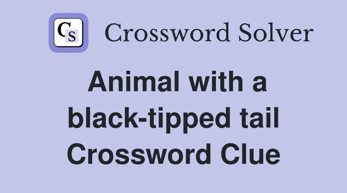 Animal with a black-tipped tail Crossword Clue