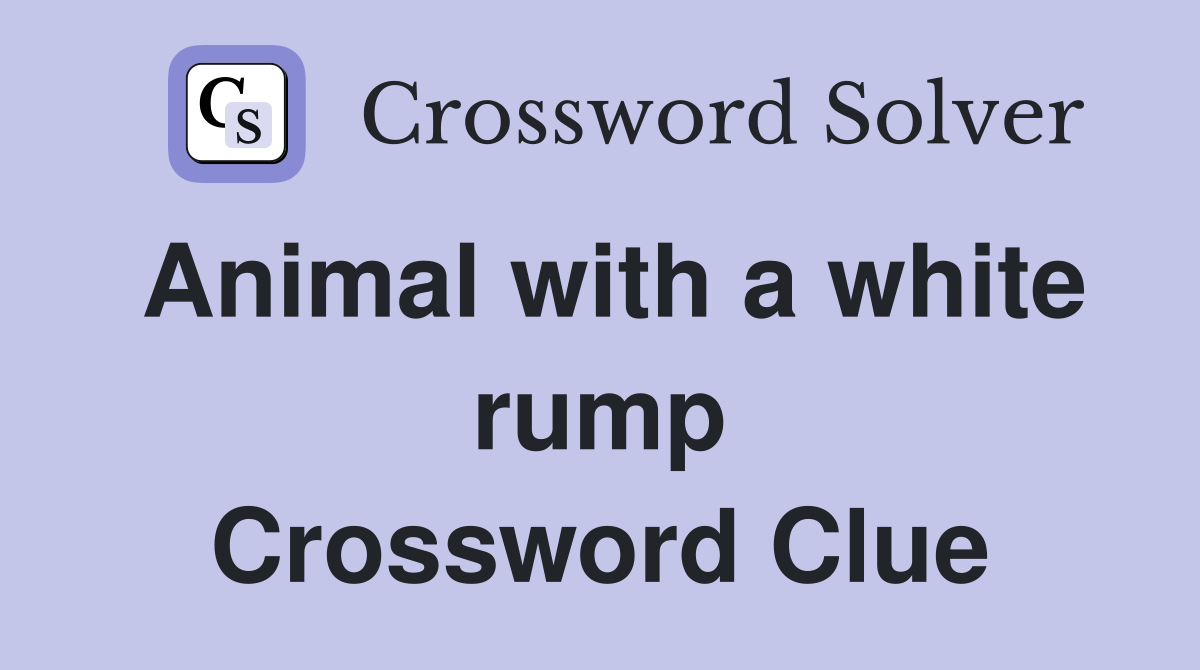 Animal with a white rump Crossword Clue