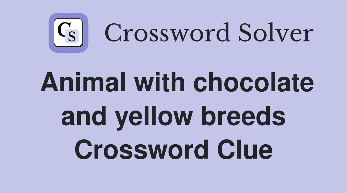 Animal with chocolate and yellow breeds Crossword Clue