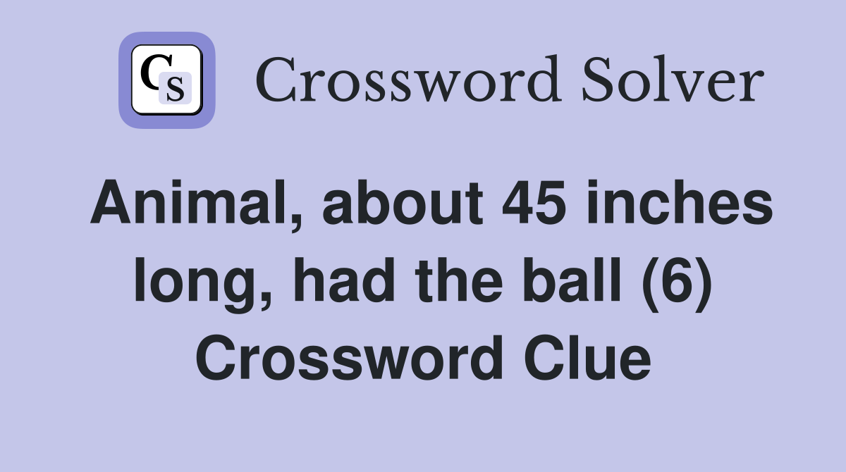 Animal, about 45 inches long, had the ball (6) Crossword Clue