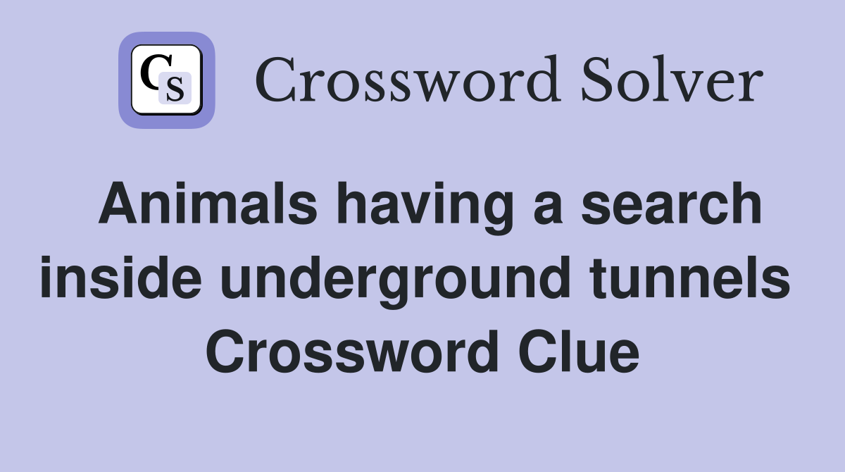 Animals having a search inside underground tunnels  Crossword Clue
