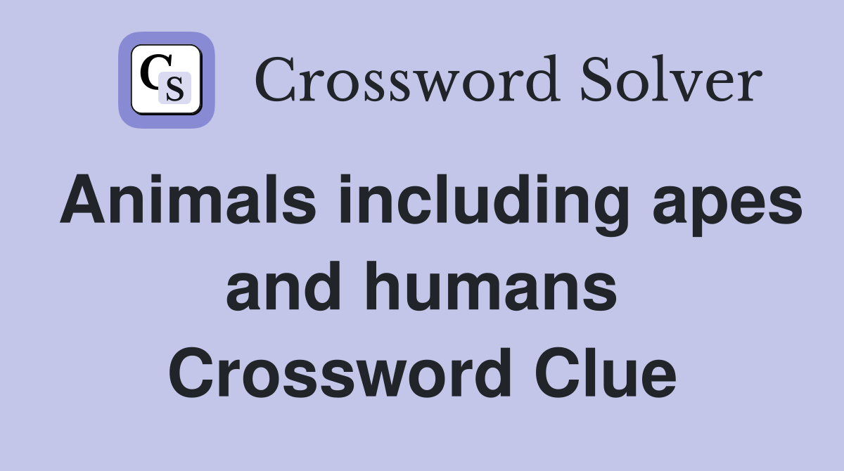 Animals including apes and humans Crossword Clue