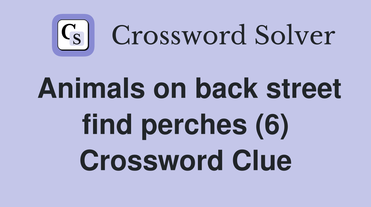 Animals on back street find perches (6) Crossword Clue