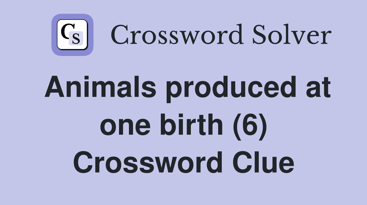 Animals produced at one birth (6) Crossword Clue
