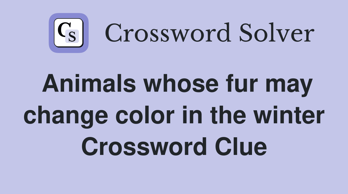 Animals whose fur may change color in the winter Crossword Clue