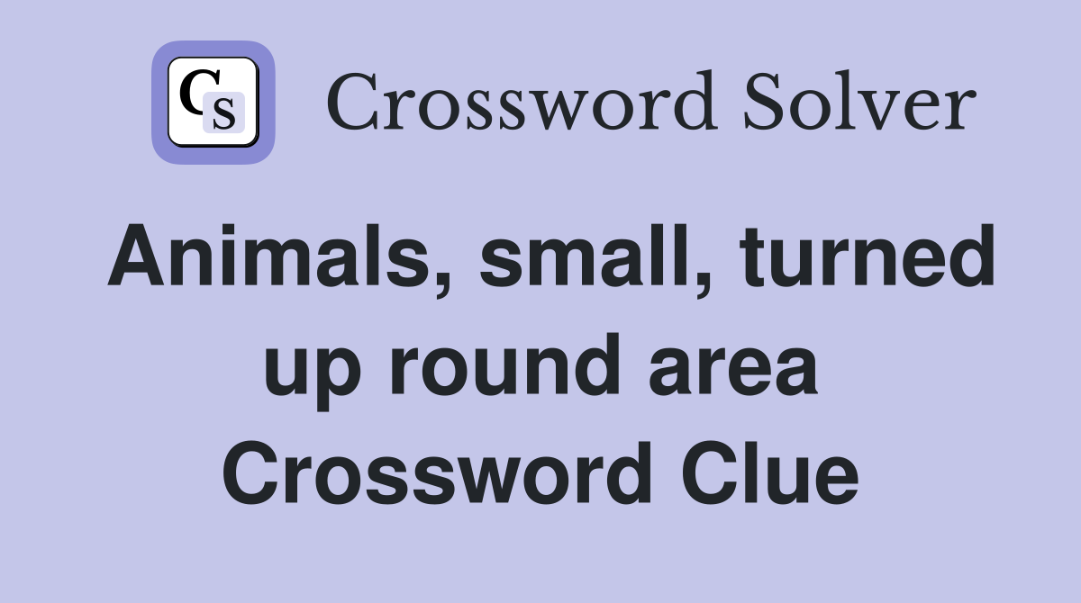 Animals, small, turned up round area Crossword Clue