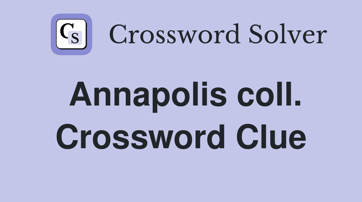 Annapolis coll. Crossword Clue