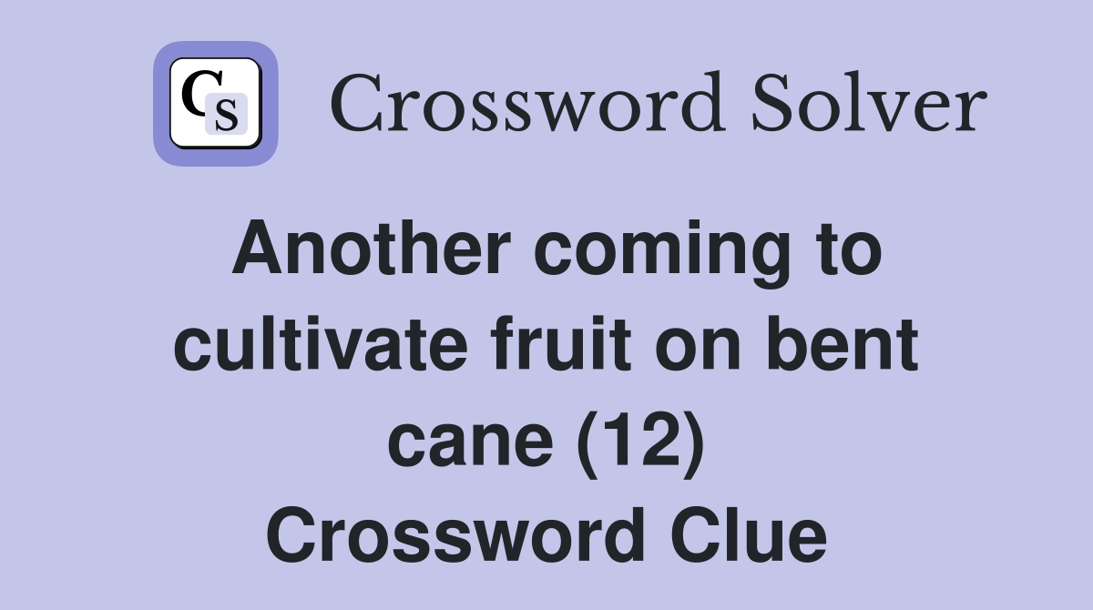 Another coming to cultivate fruit on bent cane (12) Crossword Clue
