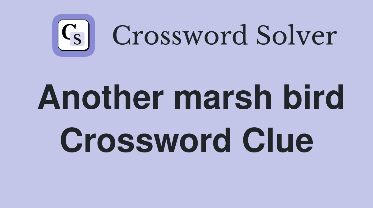 Another marsh bird Crossword Clue