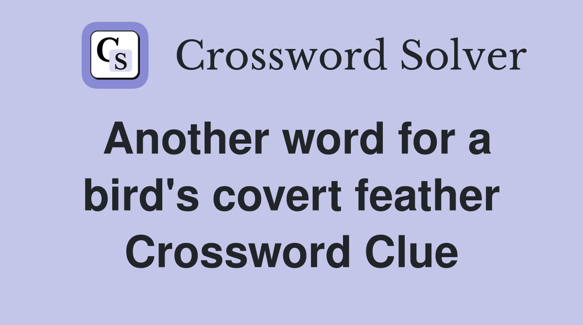 Another word for a bird's covert feather Crossword Clue