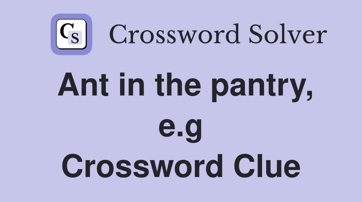 Ant in the pantry, e.g Crossword Clue