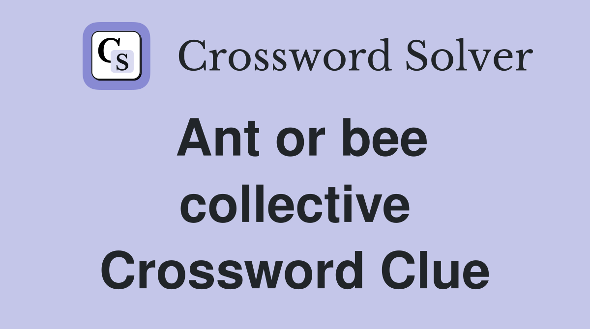 Ant or bee collective Crossword Clue