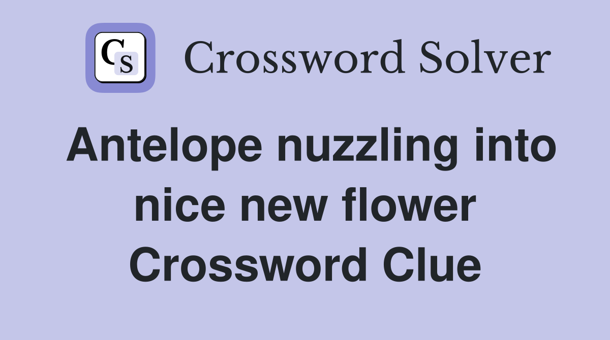 Antelope nuzzling into nice new flower Crossword Clue