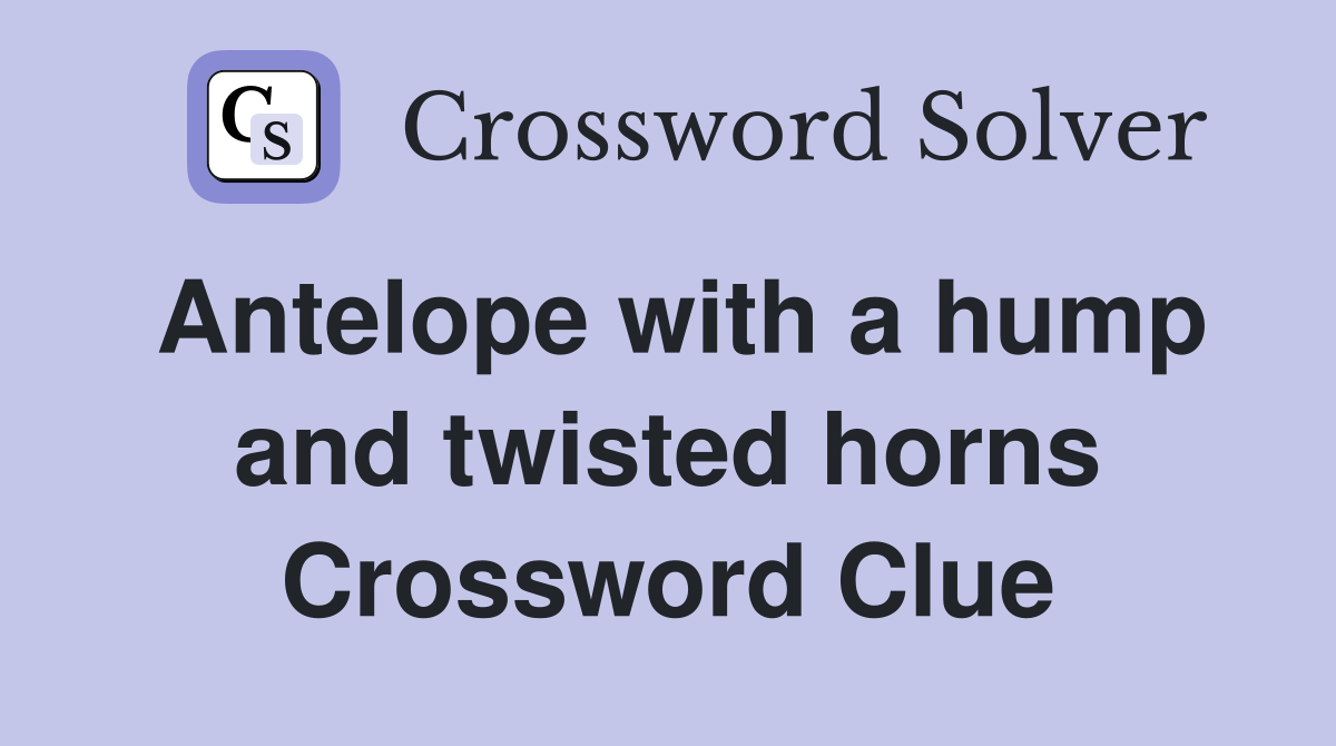 Antelope with a hump and twisted horns Crossword Clue