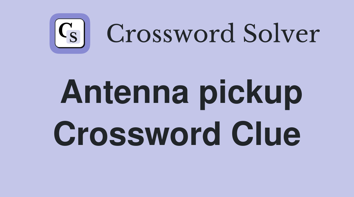 Antenna pickup Crossword Clue