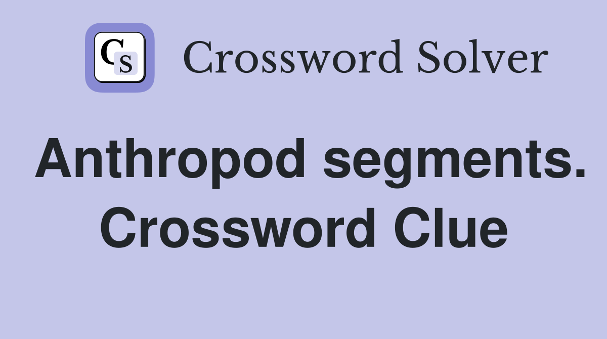 Anthropod segments. Crossword Clue