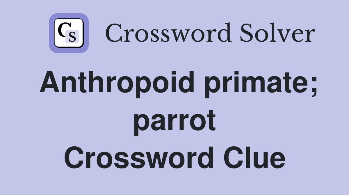 Anthropoid primate; parrot Crossword Clue