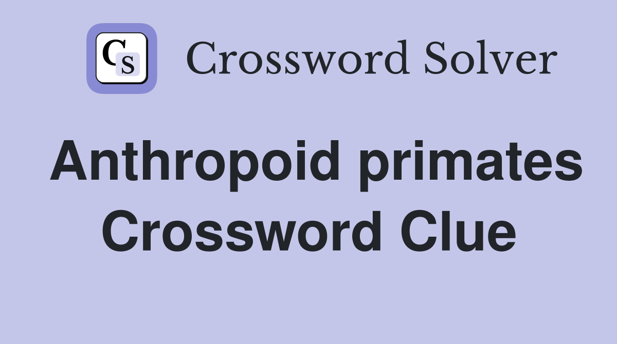 Anthropoid primates Crossword Clue